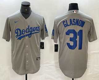 Men's Los Angeles Dodgers #31 Tyler Glasnow Grey Stitched Cool Base Nike Jersey,We sell and wholesale Men's Los Angeles Dodgers #31 Tyler Glasnow Grey Stitched Cool Base Nike Jersey on line form chian!